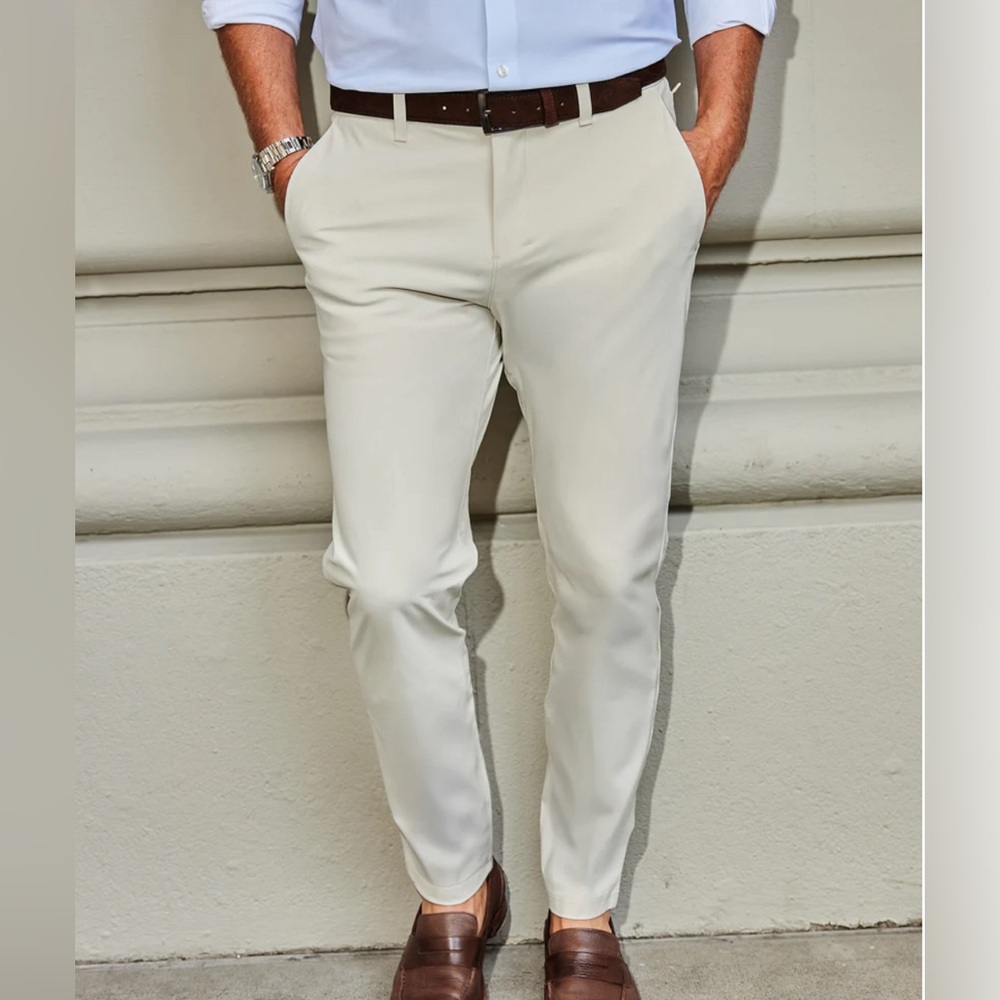 Collars & Co. Apex Tech Pants Color Ivory Size 34” x 30” NEW with Tag